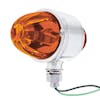 Chrome Double Face Watermelon Glass Light - Dark Amber lens