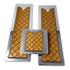 Lifetime Kenworth Chrome Plated Billet Aluminum Foot Pedal Set With Wooden Inlay 2005 & Older - Golden Oak