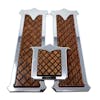 Lifetime Peterbilt Chrome Plated Billet Aluminum Foot Pedal Set With Wooden Inlay 1985 & Newer - Walnut