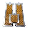 Lifetime Peterbilt Chrome Plated Billet Aluminum Foot Pedal Set With Wooden Inlay 1985 & Newer - Golden Oak