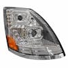 Volvo VNL VT 2004-2018 Full LED Chrome Projection Headlight With Halo Ring And Sequential Turn Signal Passenger Side