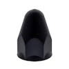 Matte Black Plastic 1 1/2" Push On Slotted Bullet Nut Cover