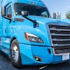 Freightliner Cascadia Chrome LED Fog Light With Light Bar A66-03653-002 A66-03653-003 Showing The Front View Of A Truck With Lights Off