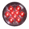 9 LED 4" Round Lightning Series Stop Turn Tail Light By Maxxima Clear Lens On