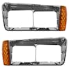 Freightliner FLD Headlight Bezel With LED Turn Signal Light