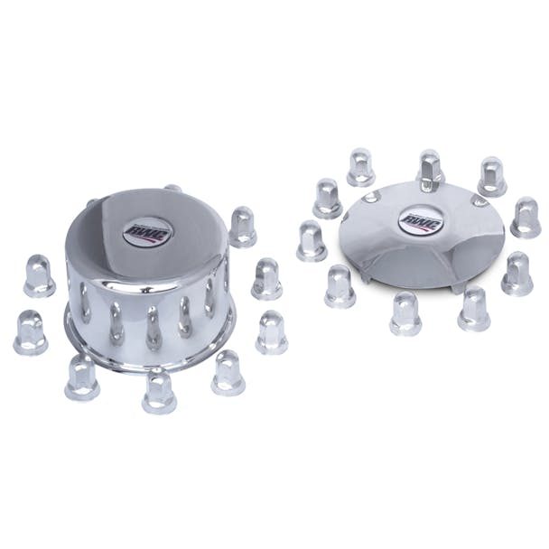 19.5" International TerraStar Stainless Steel Hub Cap & Lug Nut Cover Kit - Main