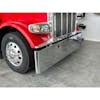 Kenworth W900 Chrome Bumper With Light Holes By Lincoln Chrome  - mounted angle