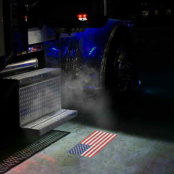 Kenworth Peterbilt Rectangle USA Flag Projector LED Color Change Door Light 16-09012 - Projection