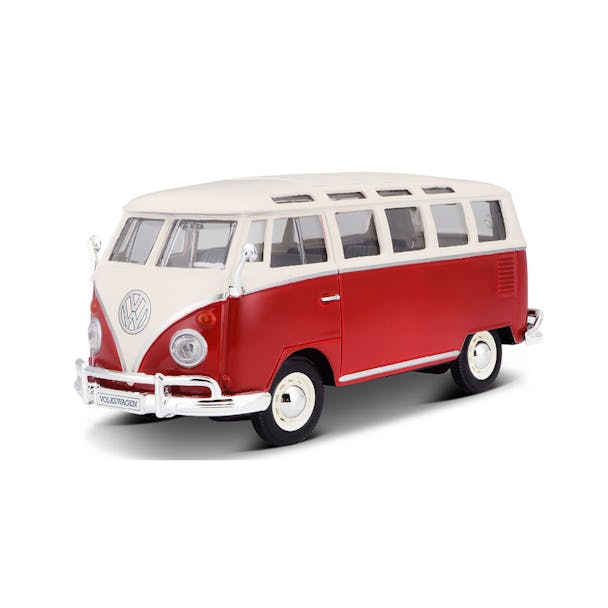 Volkswagen Van Samba In Red And White Special Edition Replica 1/24 Scale - Main