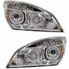 Freightliner Cascadia 2018+ Chrome Full LED Projection Headlight With DRL Halo Rings