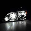 Freightliner Cascadia 2018+ Chrome Full LED Projection Headlight With DRL Halo Rings High Beams on