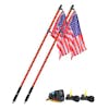 4' U.S. Flag Spiral LED Whip Light Pair - Red