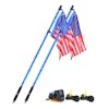 4' U.S. Flag Spiral LED Whip Light Pair - Blue