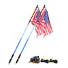 4' U.S. Flag Spiral LED Whip Light Pair - Red, White, & Blue