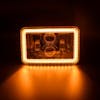 4" x 6" Full LED High & Low Beam Rectangular Headlight With Dual Function Angel Eye Halo - Halo Function 2