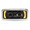 Kenworth W900 T800 T600 Black Projector Headlight Assembly With Optional Heat & Backlit Auxiliary - Black heated amber marker