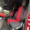 Redline Form-Fitting Peterbilt 389 Truck Seat Covers (Black with Red Accents; Installed)