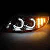 International 4000 7000 and 8000 Series Blackout Full LED Projector Headlight With White DRL With LEDs on