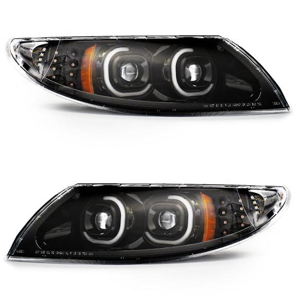 International 4000 7000 and 8000 Series Blackout Full LED Projector Headlight With White DRL