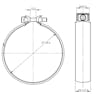 Caterpillar Stainless Steel Exhaust Clamp 3460335 Dimensions