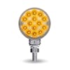 3" Mini Round Double Facing Single Post LED Marker & Turn Signal Light Amber Light Clear Lens