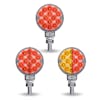 3" Mini Round Dual Revolution Single Post LED Marker & Turn Signal Reflector Light red