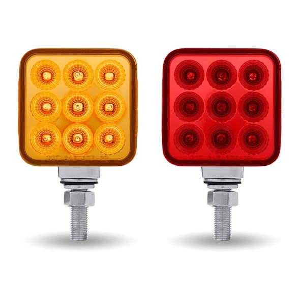 3" Mini Square Double Facing Single Post LED Amber lens option default