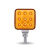 3" Mini Square Double Facing Single Post LED Amber