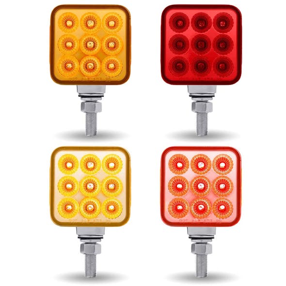 3" Mini Square Double Facing Single Post LED Default