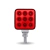 3" Mini Square Double Facing Single Post LED Red