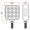 3" Mini Square Double Facing Single Post LED Dimensions