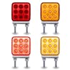 3" Mini Square Double Facing Double Post LED Marker & Turn Signal Reflector Light Default