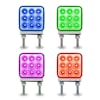 3" Square Double Post Dual-Revolution LED Reflector Marker/Turn Signal Light