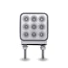 3" Square Double Post Dual-Revolution LED Reflector Marker/Turn Signal Light (Off)