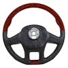 Peterbilt Kenworth 18" YourGrip Leather & Wood Steering Wheel - Leather and Wood Back