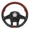 Peterbilt Kenworth 18" YourGrip Leather & Wood Steering Wheel - Leather And Wood Front