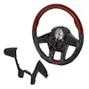 Peterbilt Kenworth 18" YourGrip Leather & Wood Steering Wheel - Leather And Wood With Black Trim