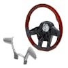 Peterbilt Kenworth 18" YourGrip Leather & Wood Steering Wheel - Wood Steering Wheel With Chrome Trim