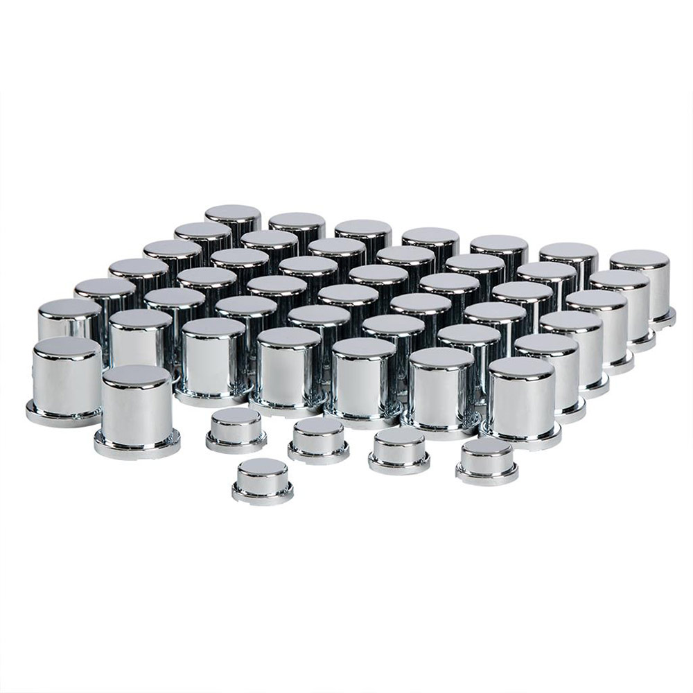 nut. Wrinkle Case Foundation ハイカバー 48 Pack of Chrome Plastic Huck Rivet Nut Covers - Raney's Truck Parts