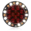 30 LED 5.5" Hybrid Combination Round Stop Turn Tail & Back Up Warning Light By Maxxima - Outside Clear On
