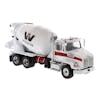 Western Star 4700 SF White Concrete Mixer Truck & Drum Replica 1/50 Scale Front Angled View Passenger