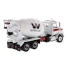 Western Star 4700 SF White Concrete Mixer Truck & Drum Replica 1/50 Scale Angled Side Passenger