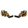 Caterpillar 272D2 Skid Steer Loader With Caterpillar 297D2 Compact Track Loader Replica 1/64 Scale Tool 2