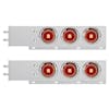Stainless Steel Mud Flap Hangers With Abyss LED Lights & Red Lens - Visor Set