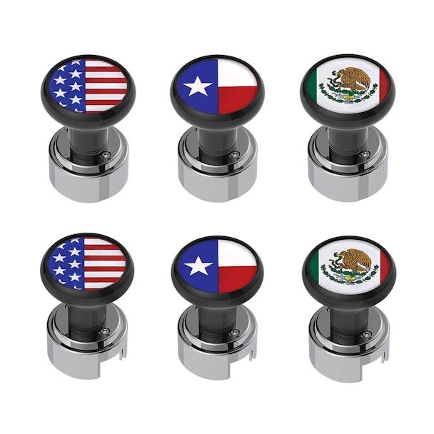 Black 1/2"-13 Thread-On Flag Gearshift Knob With Adapter - Default