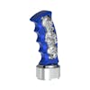 Chrome Skull Pistol Grip Shift Knob With 9/10 Speed Adapter - Indigo Blue Left