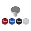Vibrant Colored Deluxe Trailer Air Brake Knob With Stickers - Liquid Silver