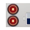 Stainless Steel Rear Center Panel With Abyss LED Lights - Grommet Red Lens Close