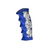 Chrome Skull Pistol Grip Thread On Shift Knob - Indigo Blue Tilt Left