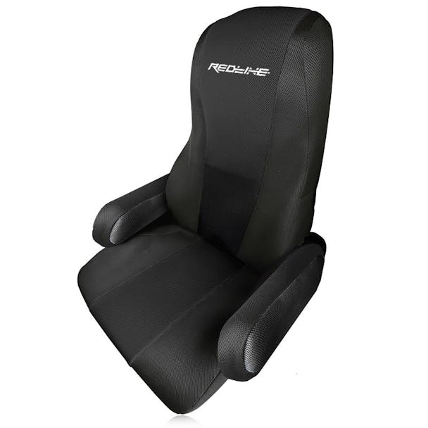 Redline Form-Fitting Peterbilt 389 Truck Seat Covers (Solid Black)